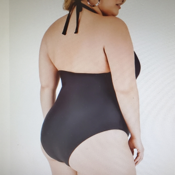 Caged Front Halter Swimsuit - Picture 2 of 2